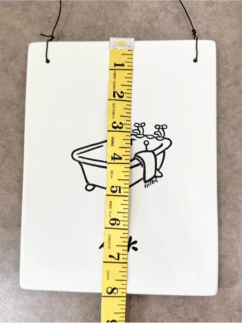 Ceramic Bathroom Wall Plaque Set - White Black “Soak” “Splash” Sign Home Decor
